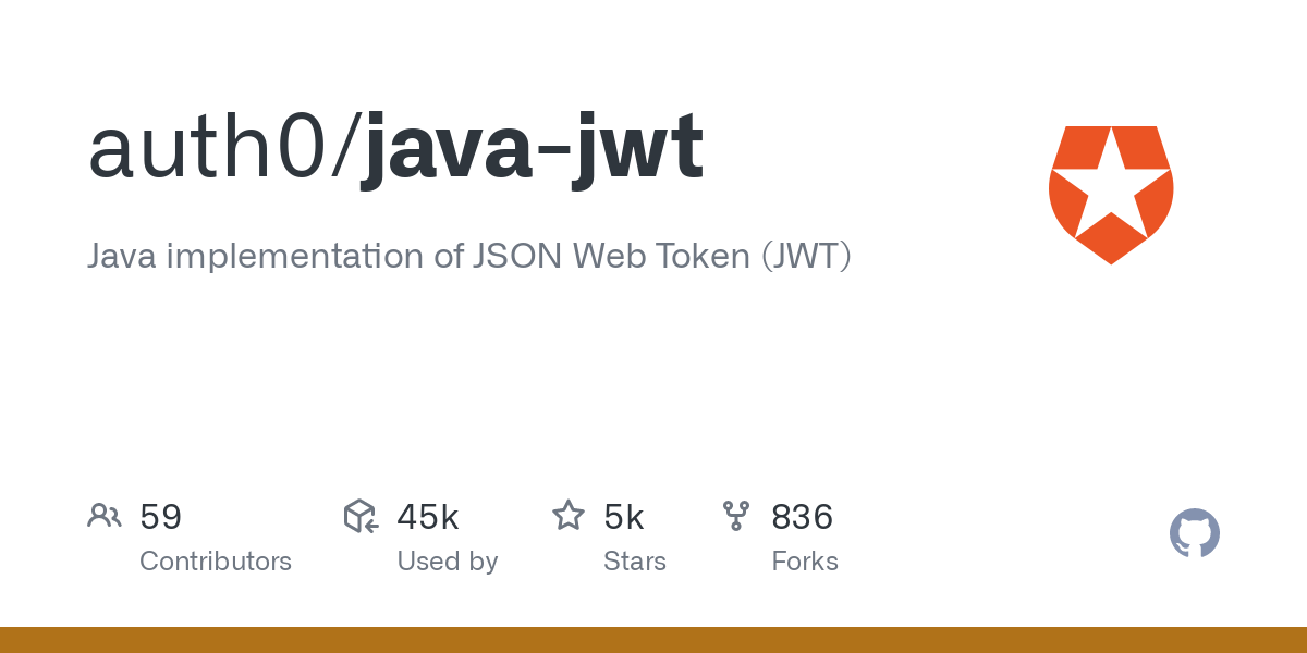 GitHub - auth0/java-jwt: Java implementa